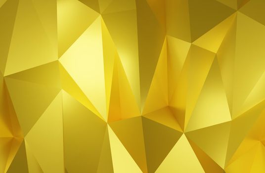 Abstract geometric pattern background polygonal gold triangular background 3d rendering.