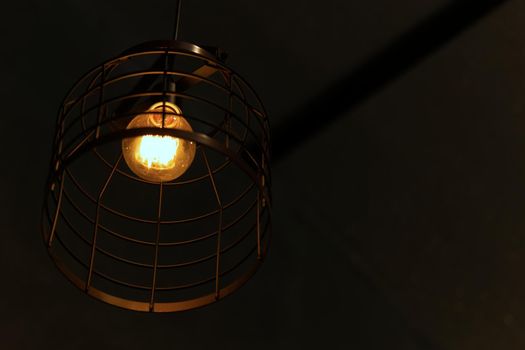 Vintage style light bulbs in restaurants