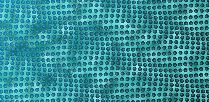 marine ocean abstract design. Abstract wave dotted turquoise blue gold background. Futuristic twisted pattern, dot, circles. Modern design for posters, cover, mock up, stickers. Illustration