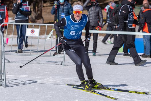 Naturlandia, Andorra : 2021 March 21 : Hans Christian Tungesvik NOR in the 2021 World Triathlon Winter Championships Andorra