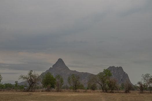 Beautiful view of Mountain at Khao i bid or Khao e go at Khao Yoi District, Phetchaburi province, Thailand.