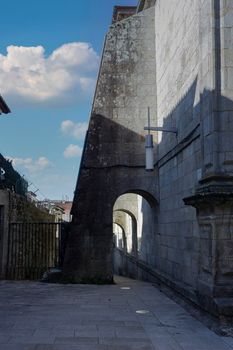 Stone arches of a fortification in Galicia in Spain