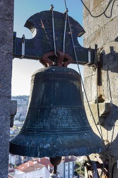 Metal bell in a bell tower in Galicia Spain