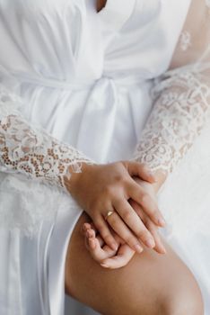 the bride  tenderly hold hands between them love and relationships