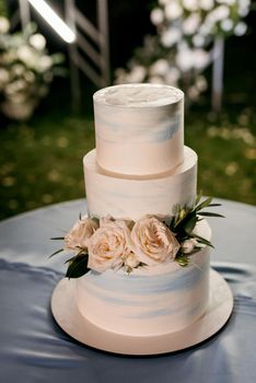 wedding cake at the wedding of the newlyweds