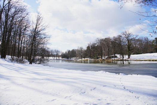 Winter in Stirin park and golf course