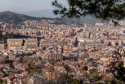 View from Mirador de los bunkers de El Carmel in Barcelona, Spain.