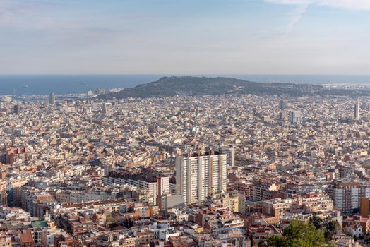 View from Mirador de los bunkers de El Carmel in Barcelona, Spain.