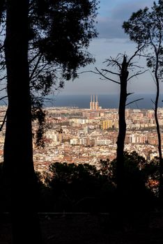 View from Mirador de los bunkers de El Carmel in Barcelona, Spain.