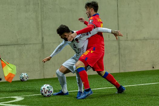 Andorra La Vella, Andorra : 2021 March 25 : Elised Hysad ALB in the Qatar 2022 World Cup Qualifying match.