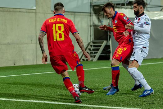 Andorra La Vella, Andorra : 2021 March 25 : Txus Rubio AND in the Qatar 2022 World Cup Qualifying match.