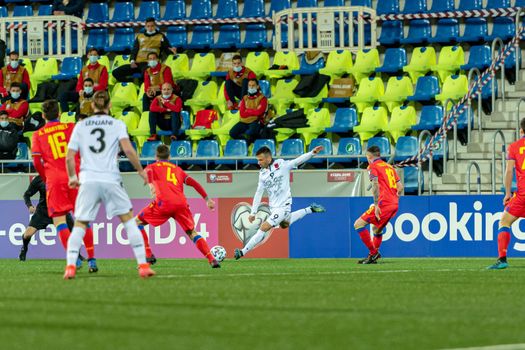 Andorra La Vella, Andorra : 2021 March 25 : Ledian Memushaj ALB in the Qatar 2022 World Cup Qualifying match.