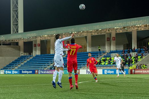 Andorra La Vella, Andorra : 2021 March 25 : Cervos AND and Hysaj ALB in the Qatar 2022 World Cup Qualifying match.