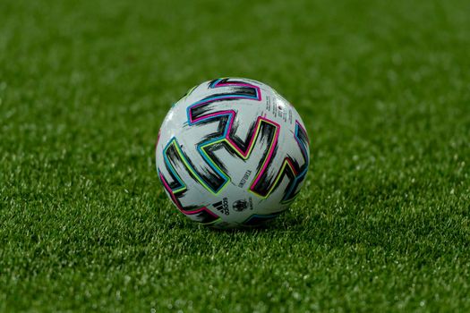Andorra La Vella, Andorra : 2021 March 25 : Ball Adidas Uniforia in the Qatar 2022 World Cup Qualifying match.