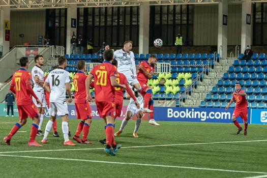 Andorra La Vella, Andorra : 2021 March 25 : Players of Albania in the Qatar 2022 World Cup Qualifying match.