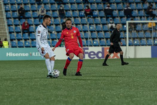 Andorra La Vella, Andorra : 2021 March 25 : Ledian Memushaj ALB in the Qatar 2022 World Cup Qualifying match.