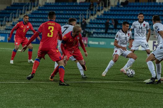 Andorra La Vella, Andorra : 2021 March 25 : Players in action  in the Qatar 2022 World Cup Qualifying match.