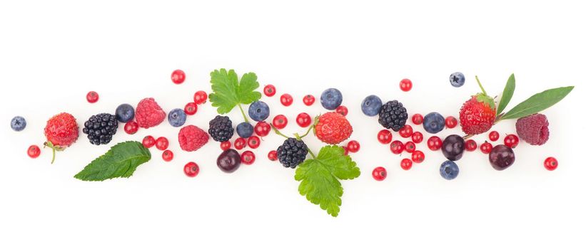 berry mix isolated on a white background.