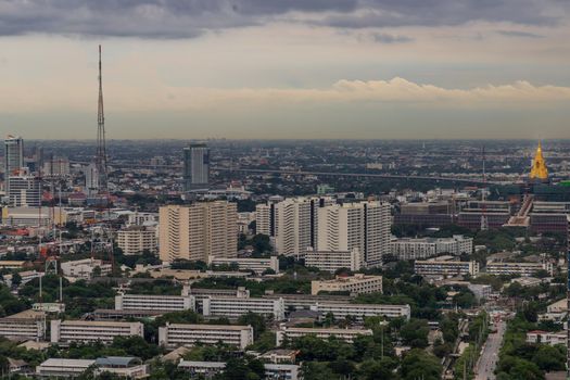 Bangkok, Thailand - Jul 25, 2020 : City view of Bangkok before the sunset creates energetic feeling to get ready for the day waiting ahead. No focus, specifically.