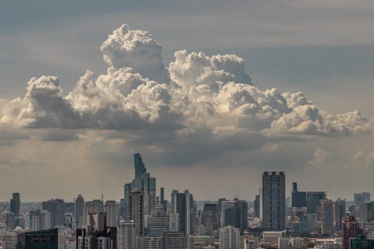 Bangkok, Thailand - Jul 27, 2020 : City view of Bangkok afternoon creates energetic feeling to get ready for the day waiting ahead. Selective focus.