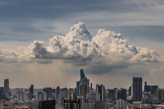 Bangkok, Thailand - Jul 27, 2020 : City view of Bangkok afternoon creates energetic feeling to get ready for the day waiting ahead. Selective focus.
