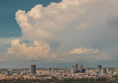 Bangkok, Thailand - Jul 27, 2020 : City view of Bangkok afternoon creates energetic feeling to get ready for the day waiting ahead. Selective focus.