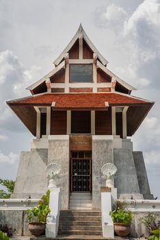 Lampang, Thailand - Sep 03, 2020 : Buddhist temple in Wat Chaloem Phrakiat Phrachomklao Rachanuson at Chae Hom. Selective focus.