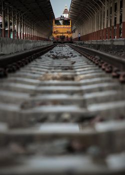 Chiangmai, Thailand - Sep 08, 2020 : The train is parked at platform waiting for passengers in Chiang mai railway station. Thailand, No focus, specifically.