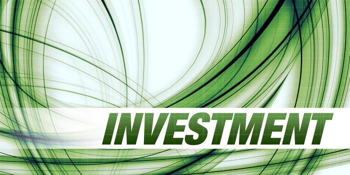 Investment Concept on Green Abstract Background