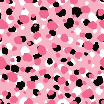 Abstract modern leopard seamless pattern. Animals trendy background. Pink decorative vector stock illustration for print, card, postcard, fabric, textile. Modern ornament of stylized skin.