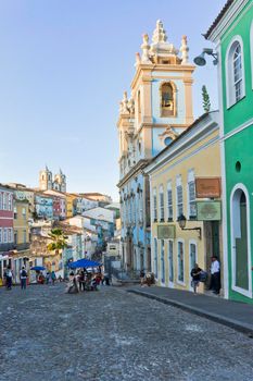 Salvador de Bahia, Pelourinho view with a  Colonial Church, Brazil, South America