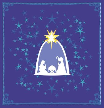Birth of Jesus in Bethlehem - abstract, artistic card