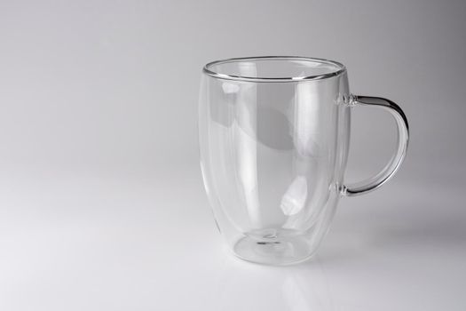 glass thermo mug on a white background. High quality photo