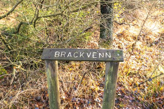 Information sign Brackvenn on the hiking trail in the high fens