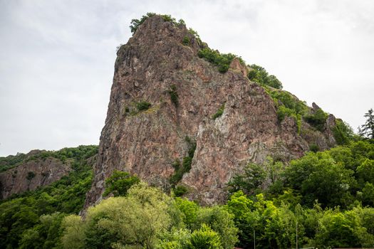 View at rock formation Rheingrafenstein, Rhineland-Palatinate, Germany
