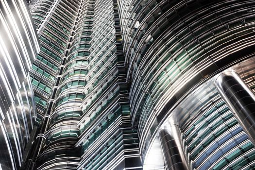 Abstract architectural skyscraper business background Kuala Lumpur, Malaysia City Centre KLCC Petronas Twin Towers
