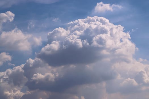 The cloudy beautiful sky with the light shining from the sun. The softness of the cloud creates a feeling of relaxation. copy space.