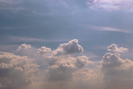 The cloudy beautiful sky with the light shining from the sun. The softness of the cloud creates a feeling of relaxation. copy space.