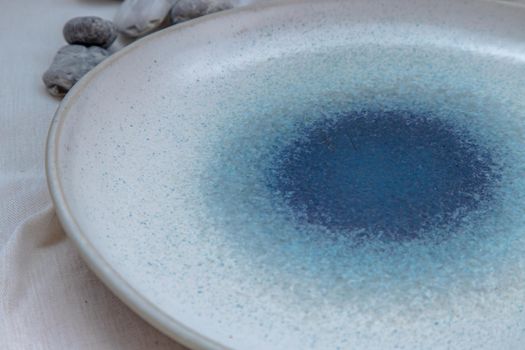 Detailed of Ceramic Plate on Calico. Ceramic tableware, Beautiful arrangement.