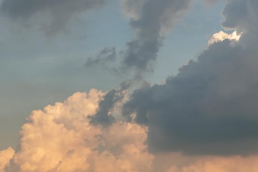 The cloudy beautiful sky with the light shining from the sun. The softness of the cloud creates a feeling of relaxation. copy space.