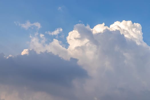 The cloudy beautiful sky with the light shining from the sun. The softness of the cloud creates a feeling of relaxation. copy space.