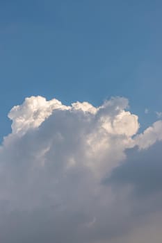 The cloudy beautiful sky with the light shining from the sun. The softness of the cloud creates a feeling of relaxation. copy space.