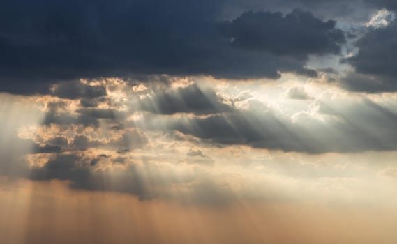 The cloudy beautiful sky with the light shining from the sun. The softness of the cloud creates a feeling of relaxation. copy space.