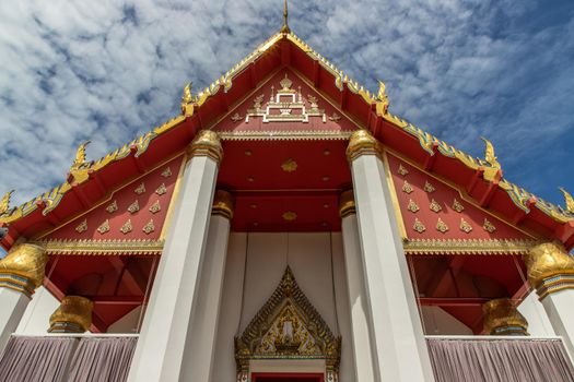 Wihan Phra Mongkhon Bophit at Ayutthaya province of Thailand. Selective focus.