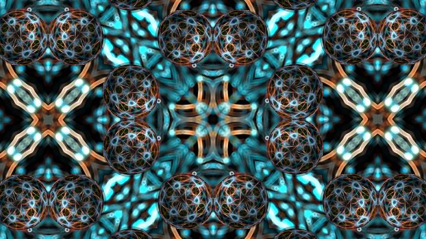 Abstract neon texture background with spheres.
