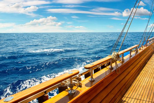 Yacht in the sea at sunny day