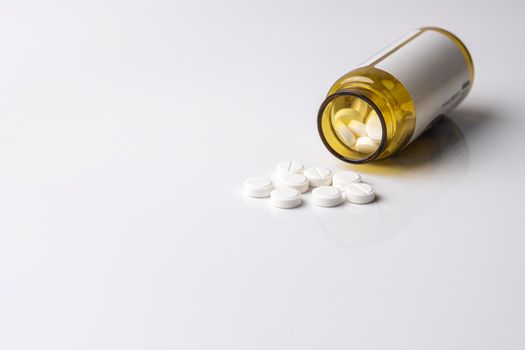 medicine medicine in tablets on a white background. High quality photo