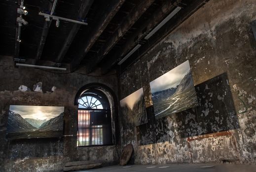 Bangkok, Thailand - Feb 2, 2020 : A photo exhibition celebrating the 115th anniversary of diplomatic relations between Thailand and Norway "Hundred Years Between" Within The old customs house Or Old bang rak fire station.