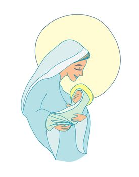 Madonna and child Jesus - isolated characters