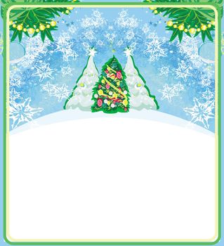 Abstract card with Christmas trees